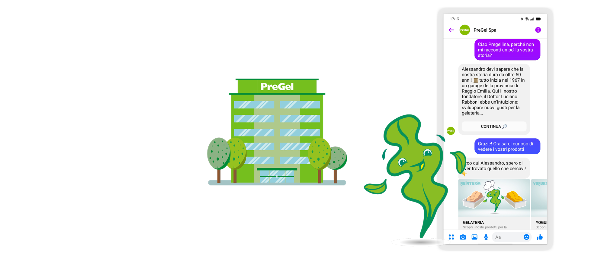 Pregellina chatbot messenger